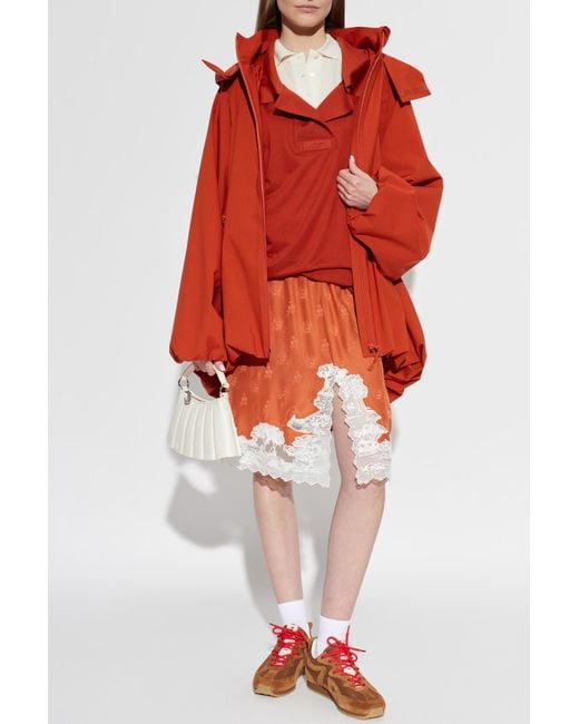 LACOSTE RUNWAY Red Silk Dress