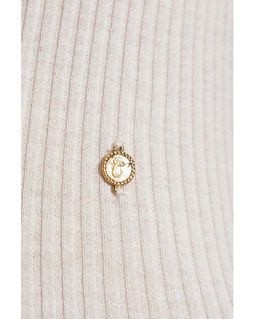 Chloé White Ribbed Fitted Top