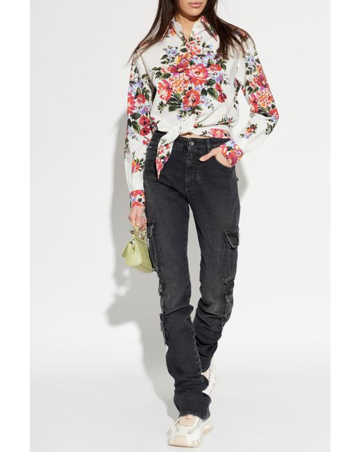 Dolce & Gabbana White Shirt With Floral Motif