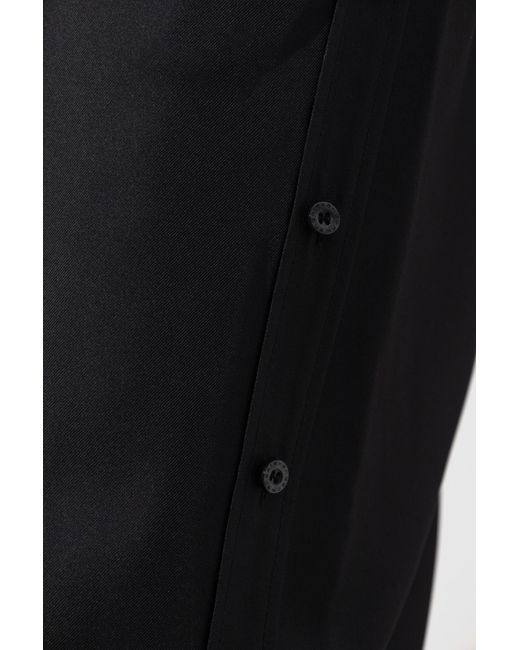 Alexander Wang Black Silk Trousers With Decorative Buttons On The Legs