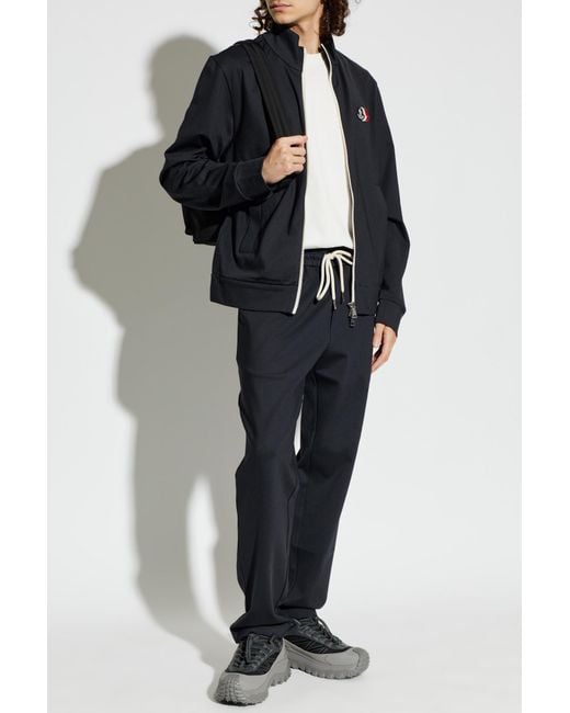 Moncler White T-Shirt With Logo Patch for men