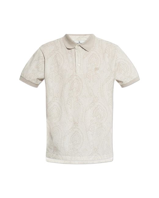 Etro White Polo With Logo Patch for men