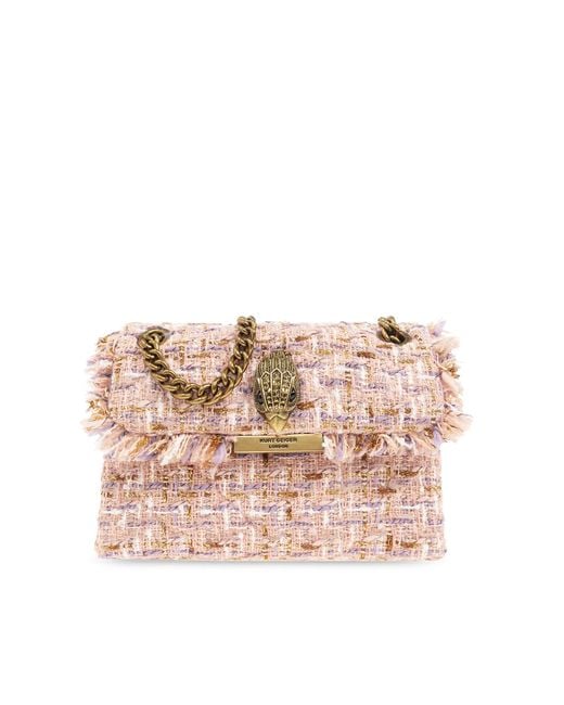 Kurt Geiger Pink 'kensington Mini' Tweed Shoulder Bag,