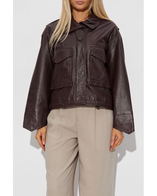 AllSaints Brown Leather Jacket "Clay"