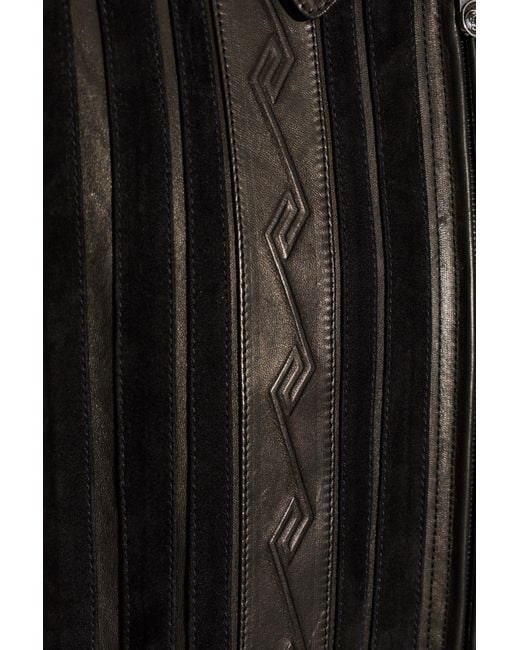 Versace Black Leather Jacket for men