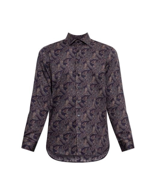 Etro Purple Patterned Shirt for men