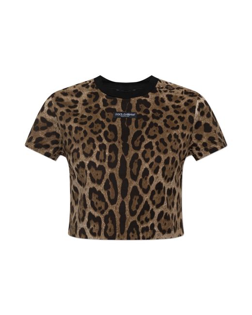 Dolce & Gabbana Brown Top With Animal Motif