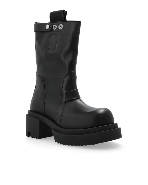 Rick Owens Leather Boots Pull On Bogun in Black | Lyst