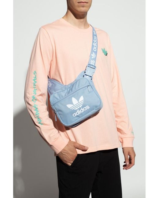 Adidas Originals Blue Shoulder Bag With Logo for men