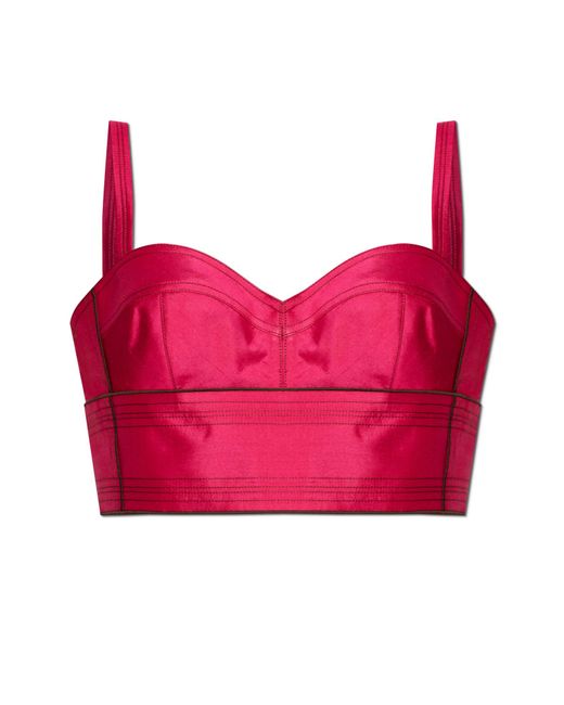 Tory Burch Red Short Spaghetti Strap Top