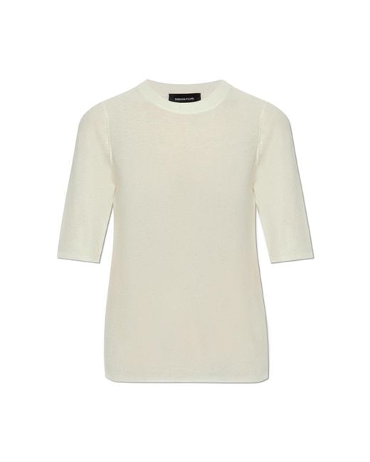 Fabiana Filippi White Sweater With Trimming