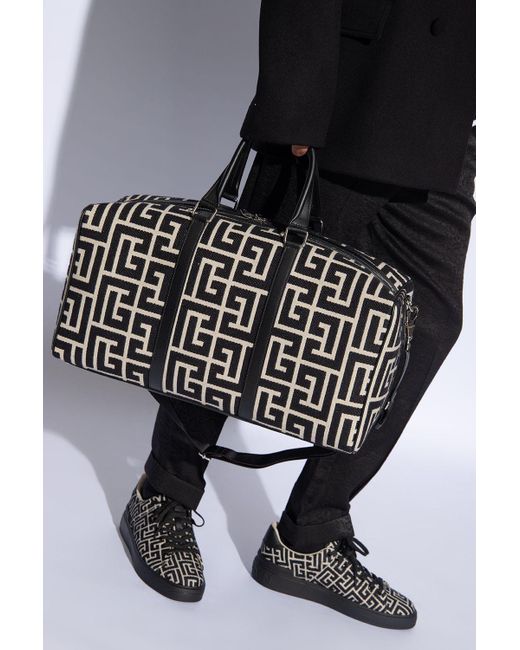 Balmain Travel Bag With Monogram, in Black for Men Lyst