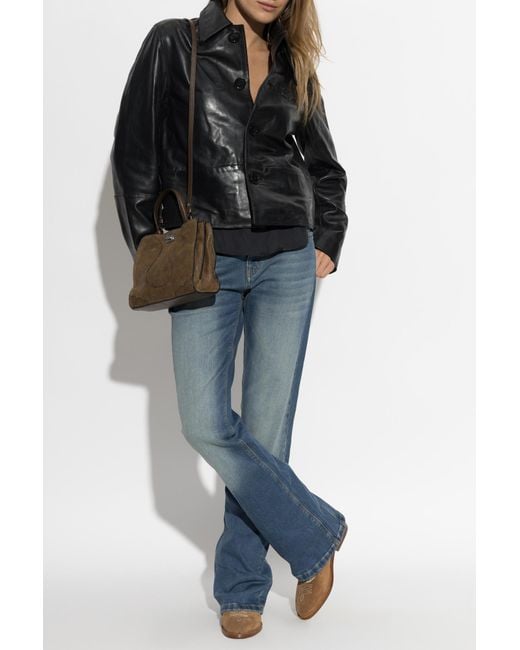 Zadig & Voltaire Black Leather Jacket 'Lessa'