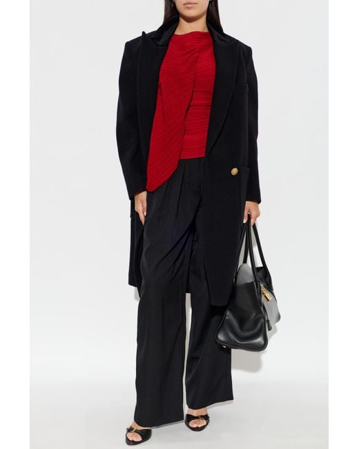 Balmain Red Pleated Top