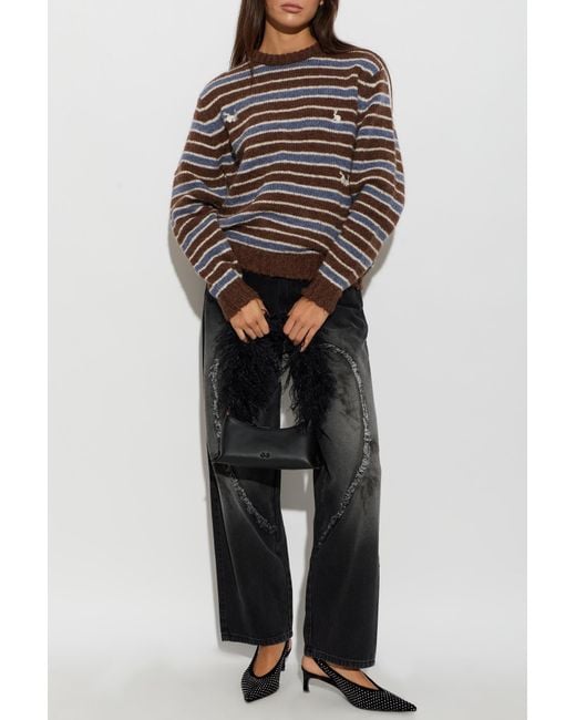 Carne Bollente Black Sweater With Striped Pattern