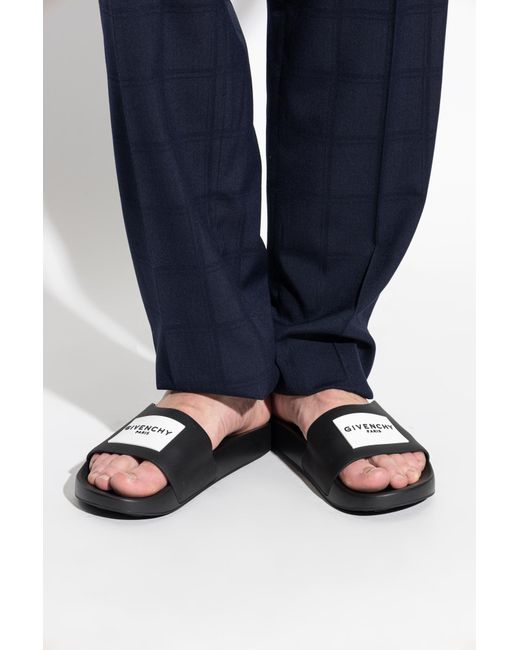 Givenchy White Slides With Logo for men
