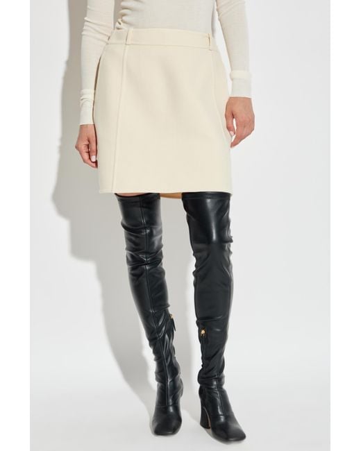 Jil Sander Natural Wool Skirt