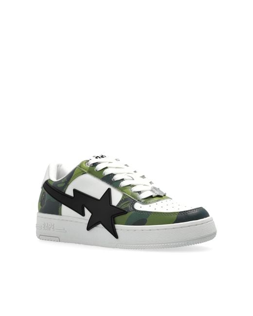 A Bathing Ape Green Sports Shoes With Logo