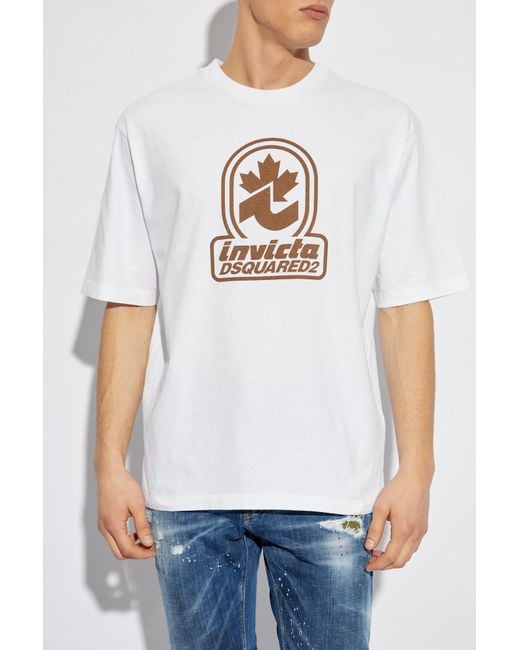 DSquared² White T-Shirt With Print for men