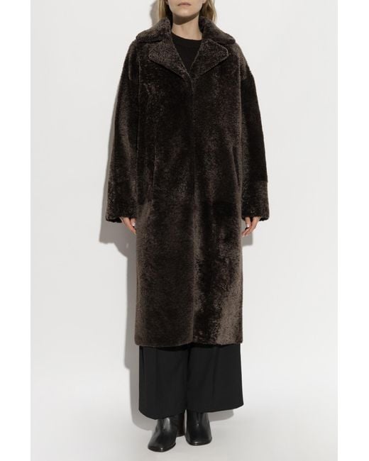 Arma Black Reversible Shearling Coat 'Ines'
