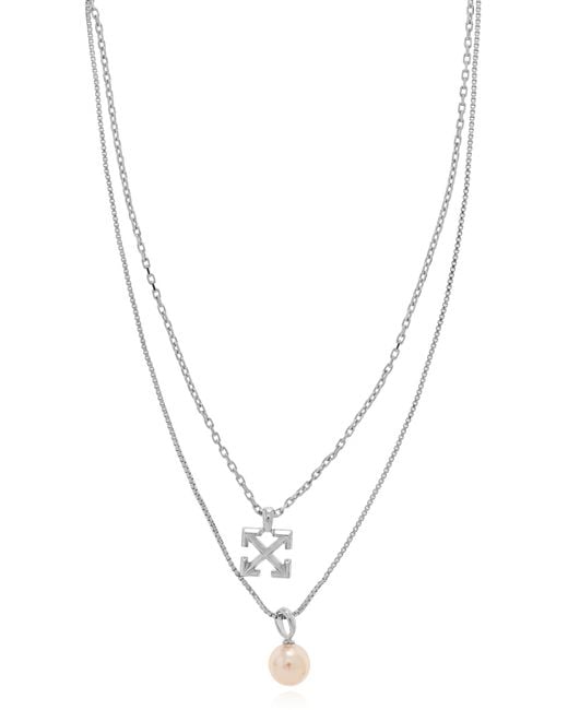 Off-White c/o Virgil Abloh Metallic Short Necklace With Pendants