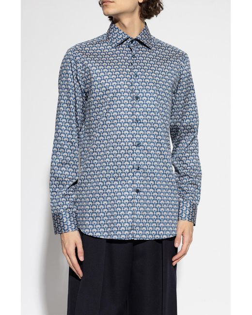 Etro Blue Patterned Shirt for men
