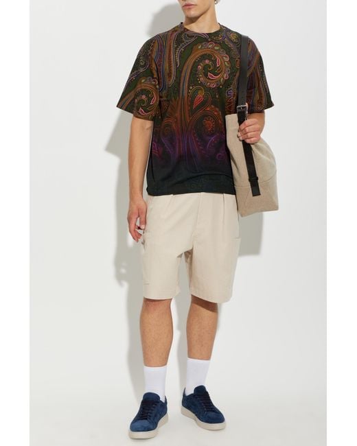 Etro Brown Patterned T-Shirt for men