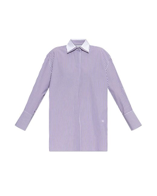 Max Mara Purple Shirt With Stripe Pattern
