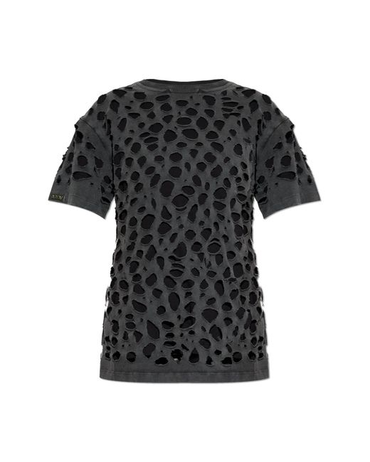 AVAVAV Black T-Shirt With Cut-Outs