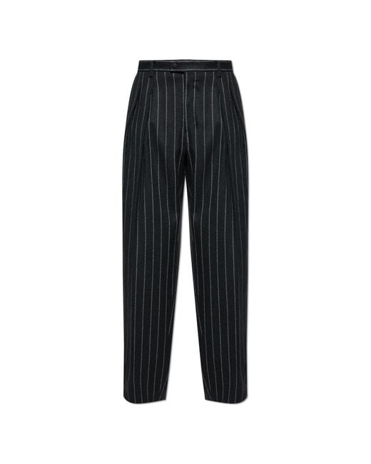 Dolce & Gabbana Black Trousers With A Striped Pattern for men