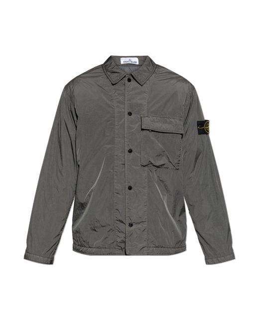 Stone Island Gray Jacket With Logo Patch for men