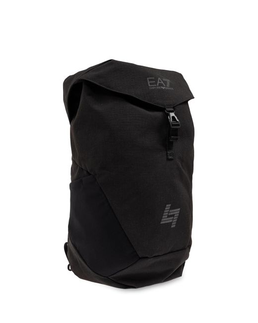 EA7 Black Backpack With Logo
