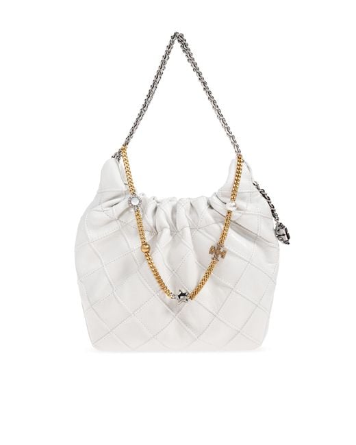 Tory Burch White "Fleming Mini" Shoulder Bag