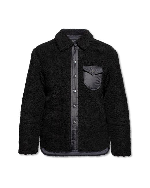 Rag & Bone Black Elliot Sherpa Shirt Jacket