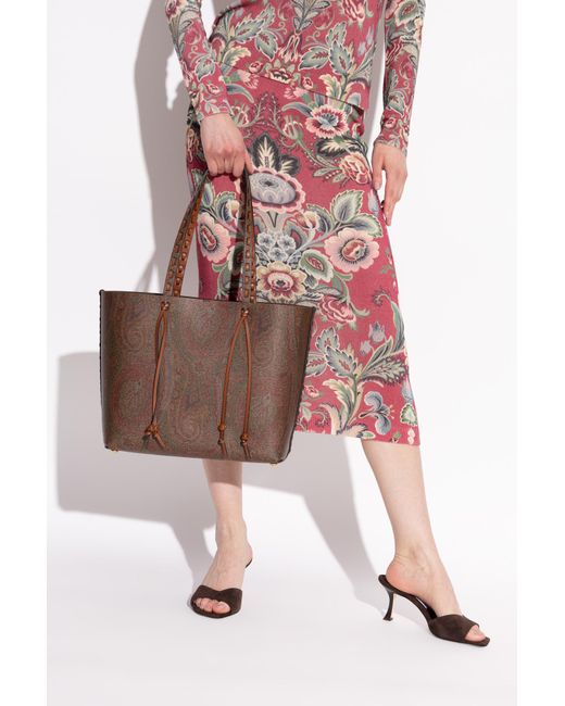 Etro Brown Shopper-Type Bag