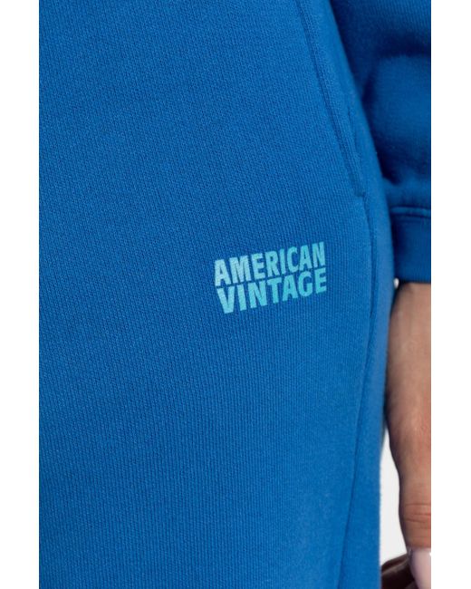 American Vintage Blue Sweatshirt With Printed Logo,