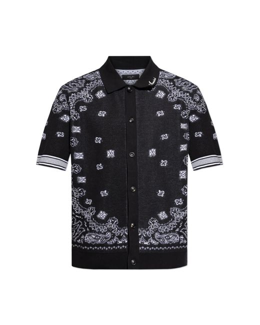 Amiri Black Cotton Shirt With Print for men