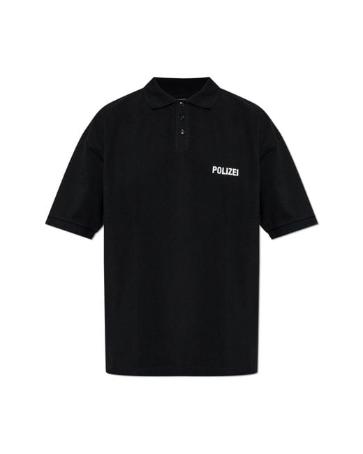 Vetements Black Polo Shirt With Patch for men