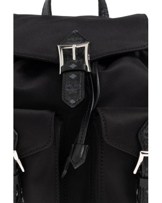 MCM Black Backpack With Pockets