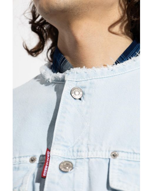 DSquared² Blue Denim Jacket With Pockets for men