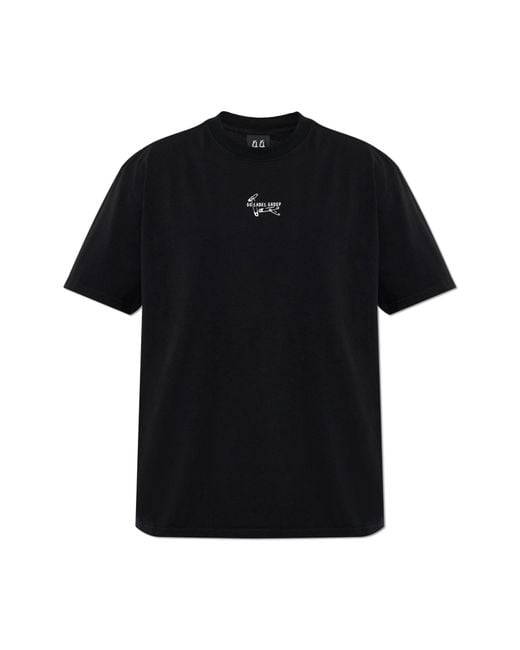44 Label Group Black T-Shirt With Logo for men
