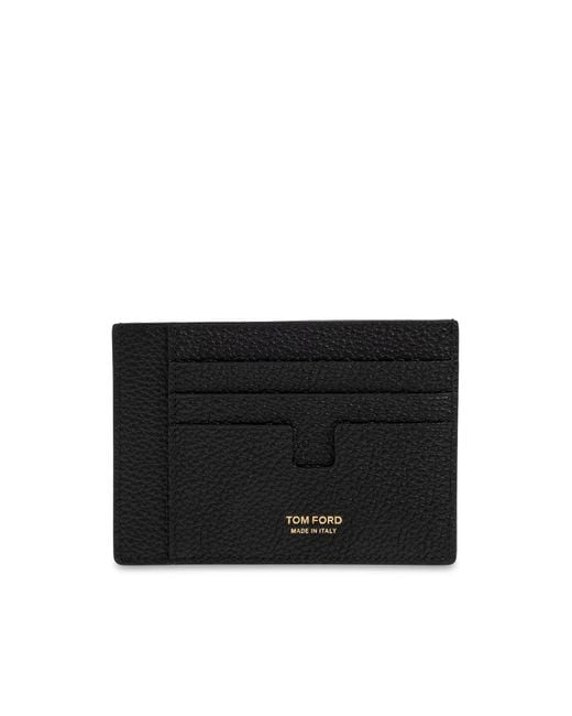 Tom Ford Black Leather Card Holder for men