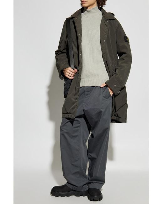 Stone Island White Turtleneck With Logo for men