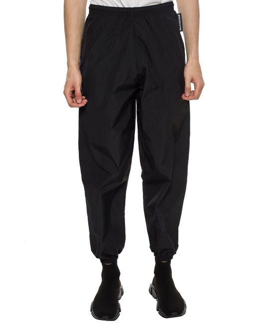Balenciaga Synthetic Sweatpants With Logo in Black for Men - Lyst