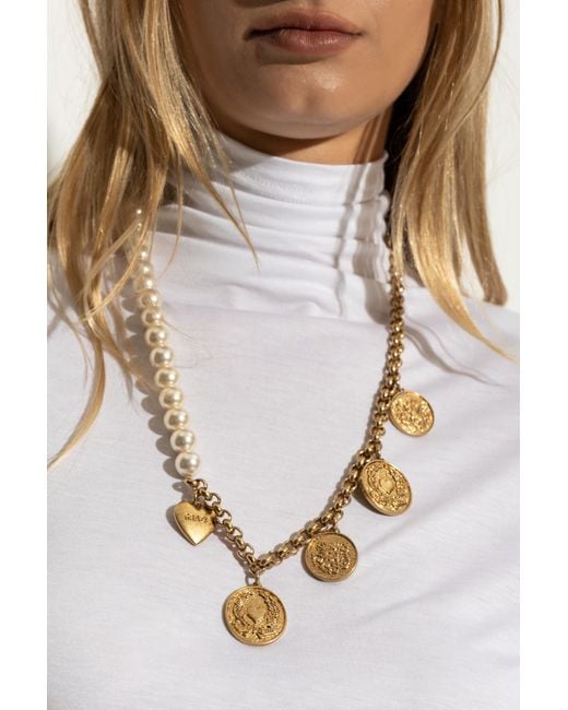 Moschino Metallic Necklace With Pendants