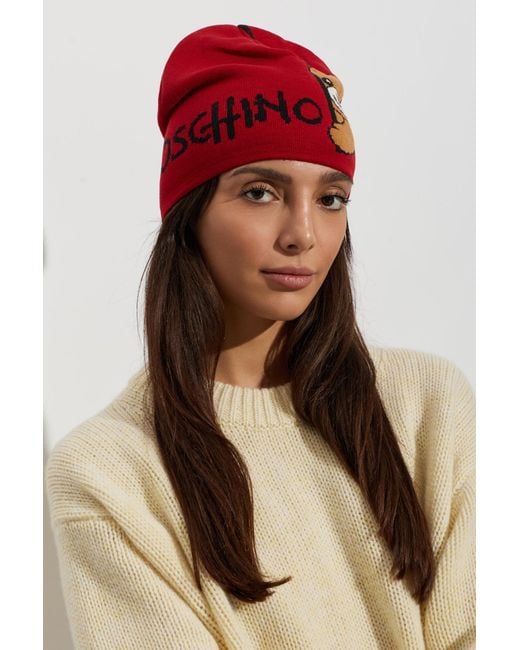 Moschino Red Cap With Logo