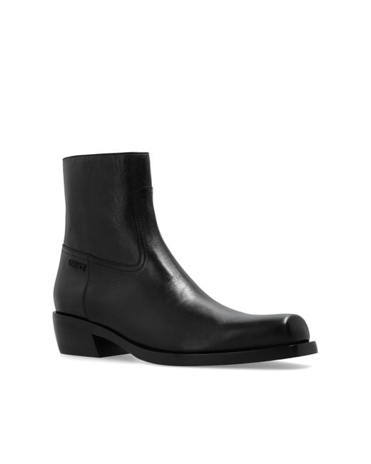 Versace Black Heeled Ankle Boots for men