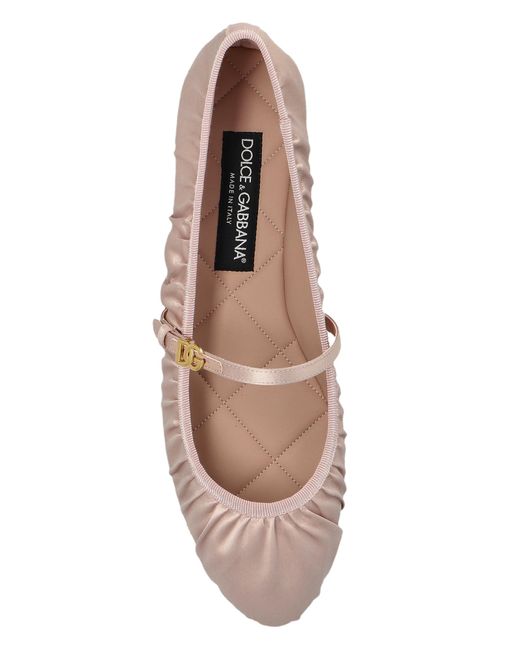 Dolce & Gabbana Black Satin Ballet Flats