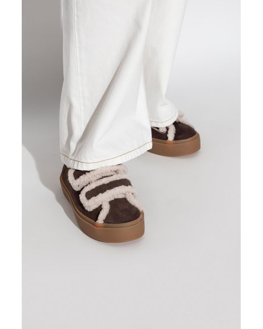 Inuikii Brown "Shearling Low Velcro" Shoes