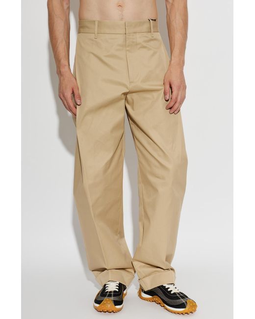 DSquared² Natural Pleated Trousers for men